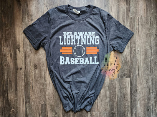 Adult Unisex htr dark grey- Lightning baseball