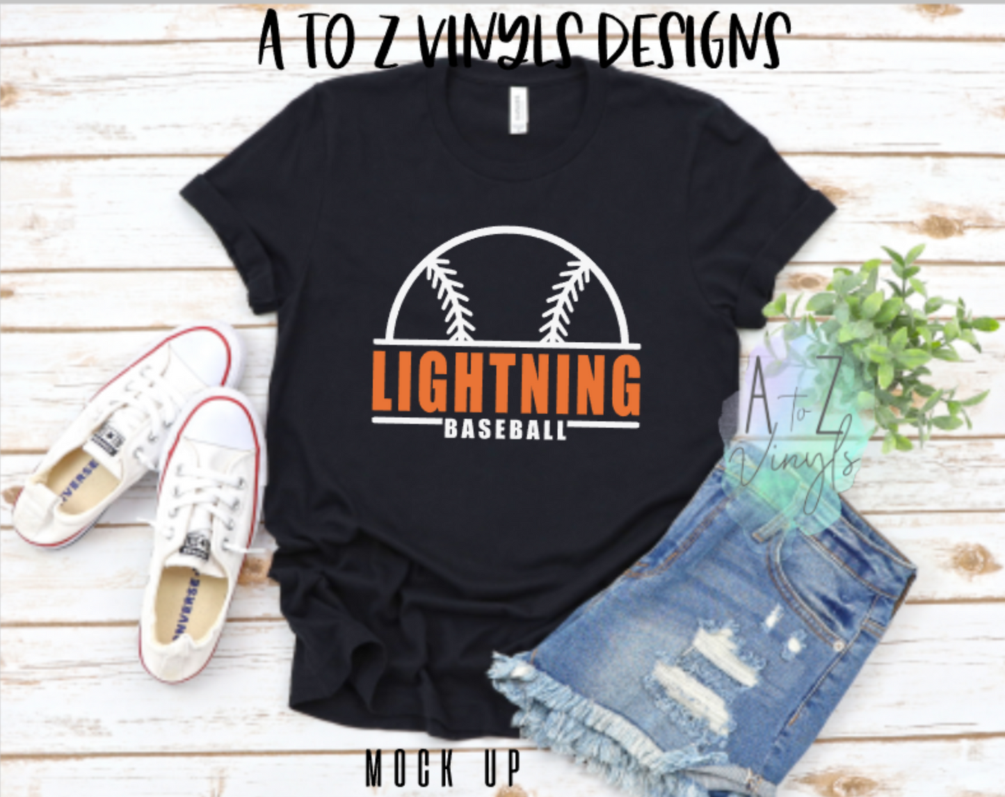 Adult Unisex Black- Lightning baseball