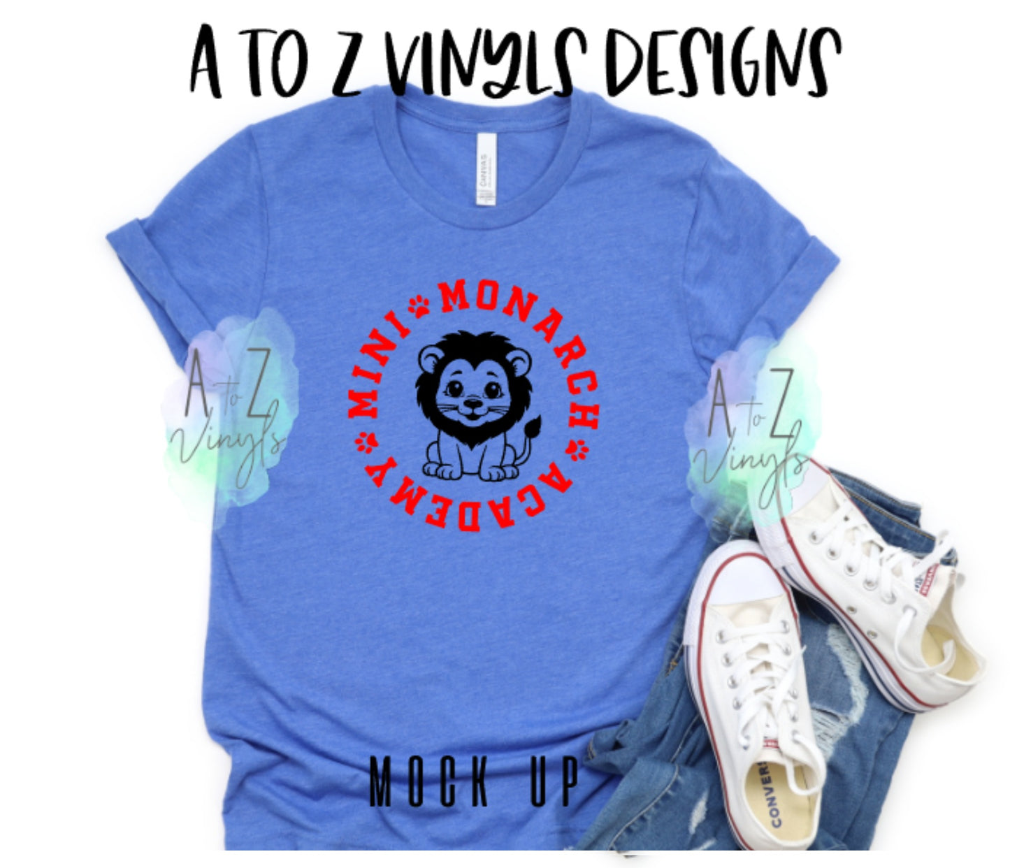 Adult Unisex Heather royal tee- Mini Monarch Academy