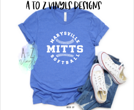 Adult Unisex Heather royal- Marysville Mitts Softball