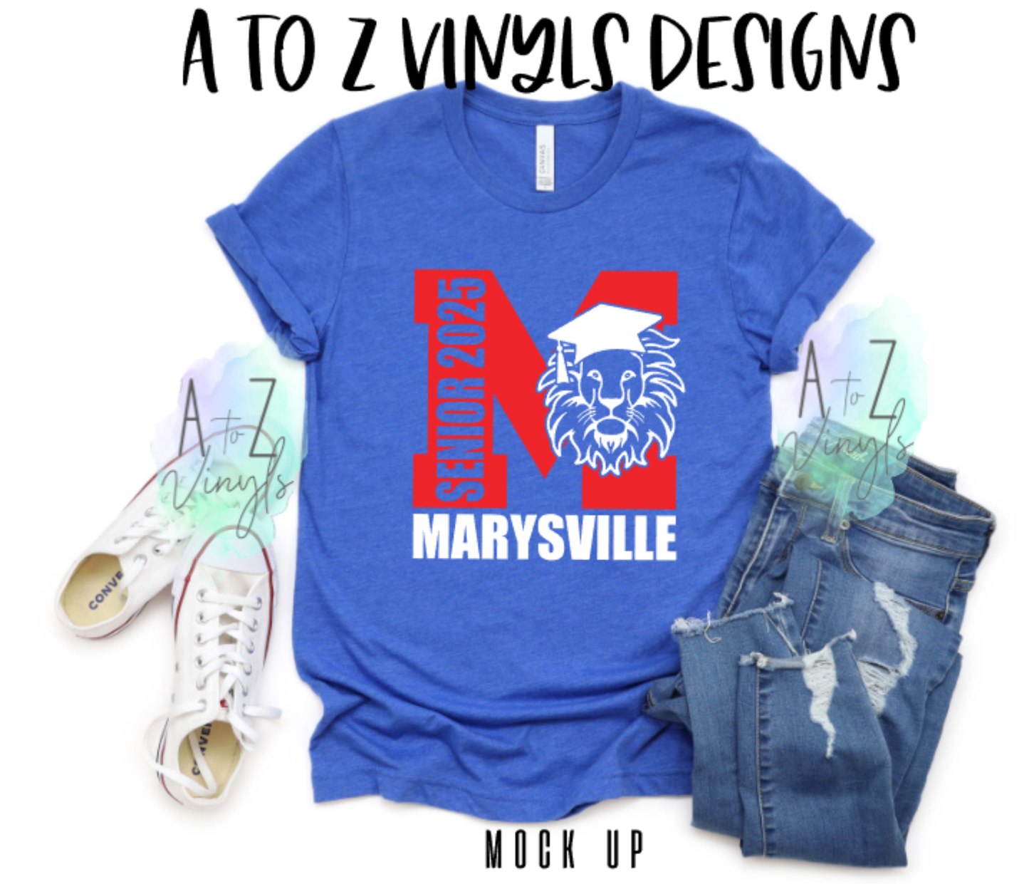 Adult Unisex Heather Royal- Senior 2026 Marysville Grad Lion