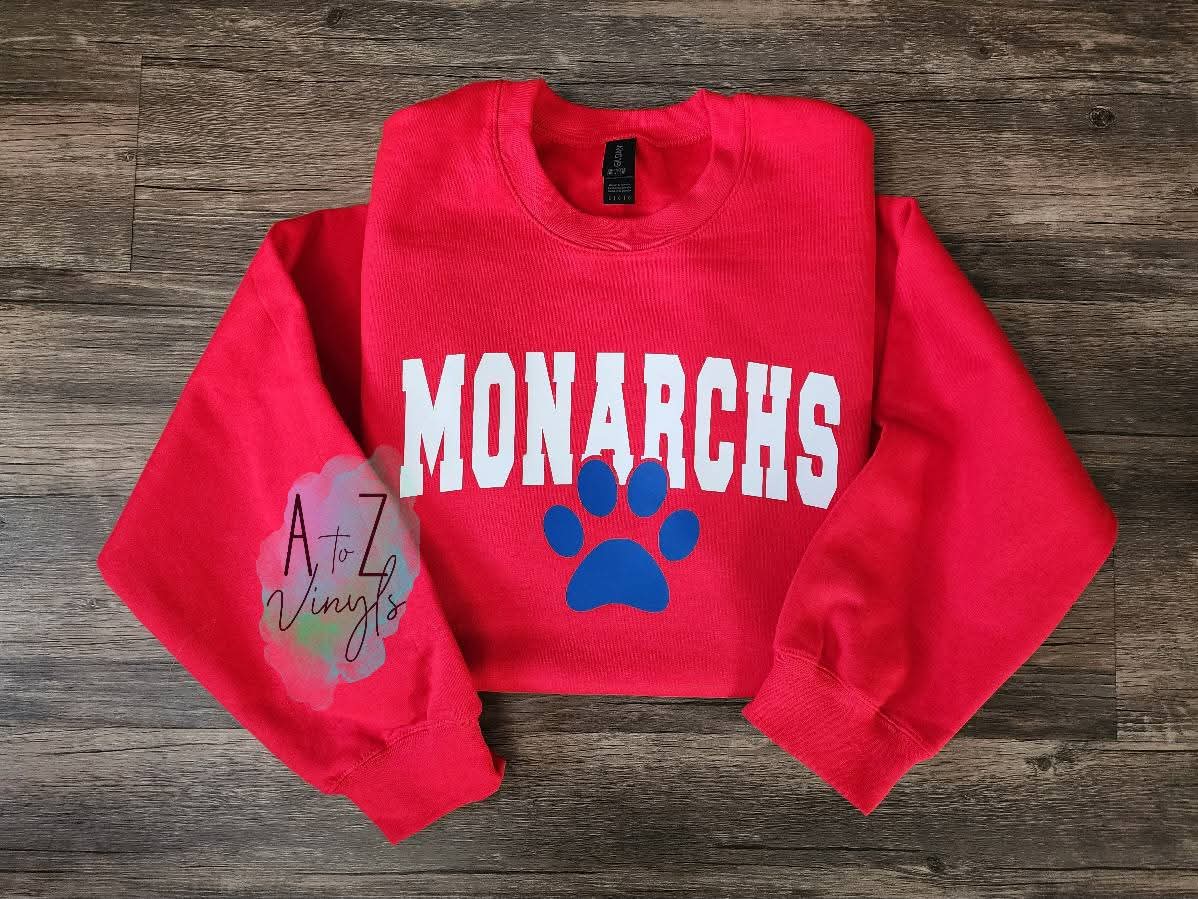 Adult Red Sweatshirt- Monarchs