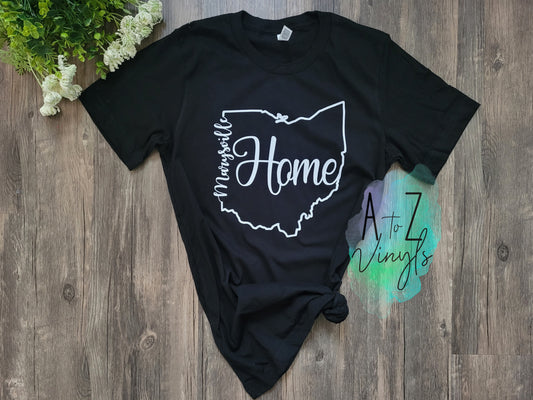 Marysville OH Home Black Tee