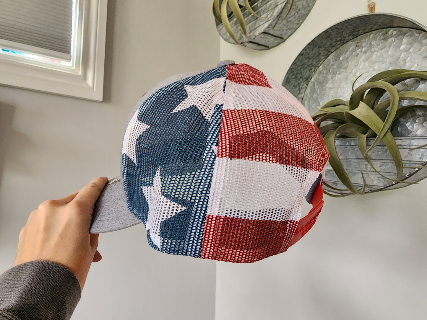 Hat mens grey- Ohio flag Stars & Stripes