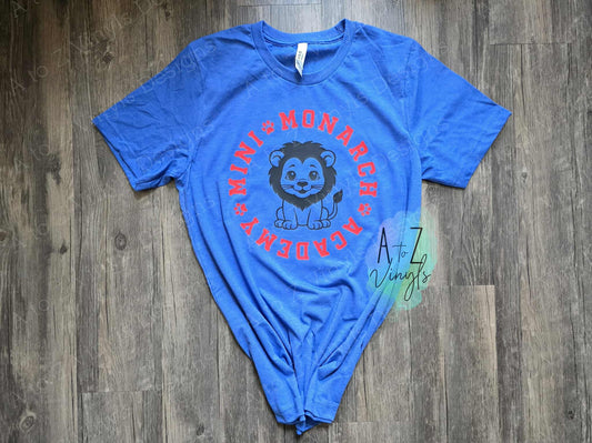 Adult Unisex Heather royal tee- Mini Monarch Academy