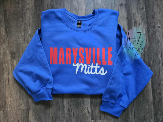 Adult Royal Sweatshirt- Marysville Mitts