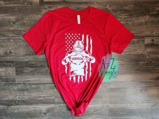 Adult Unisex red- Monarchs football flag