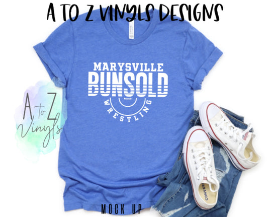Adult Unisex Htr Royal- Marysville Bunsold Wrestling