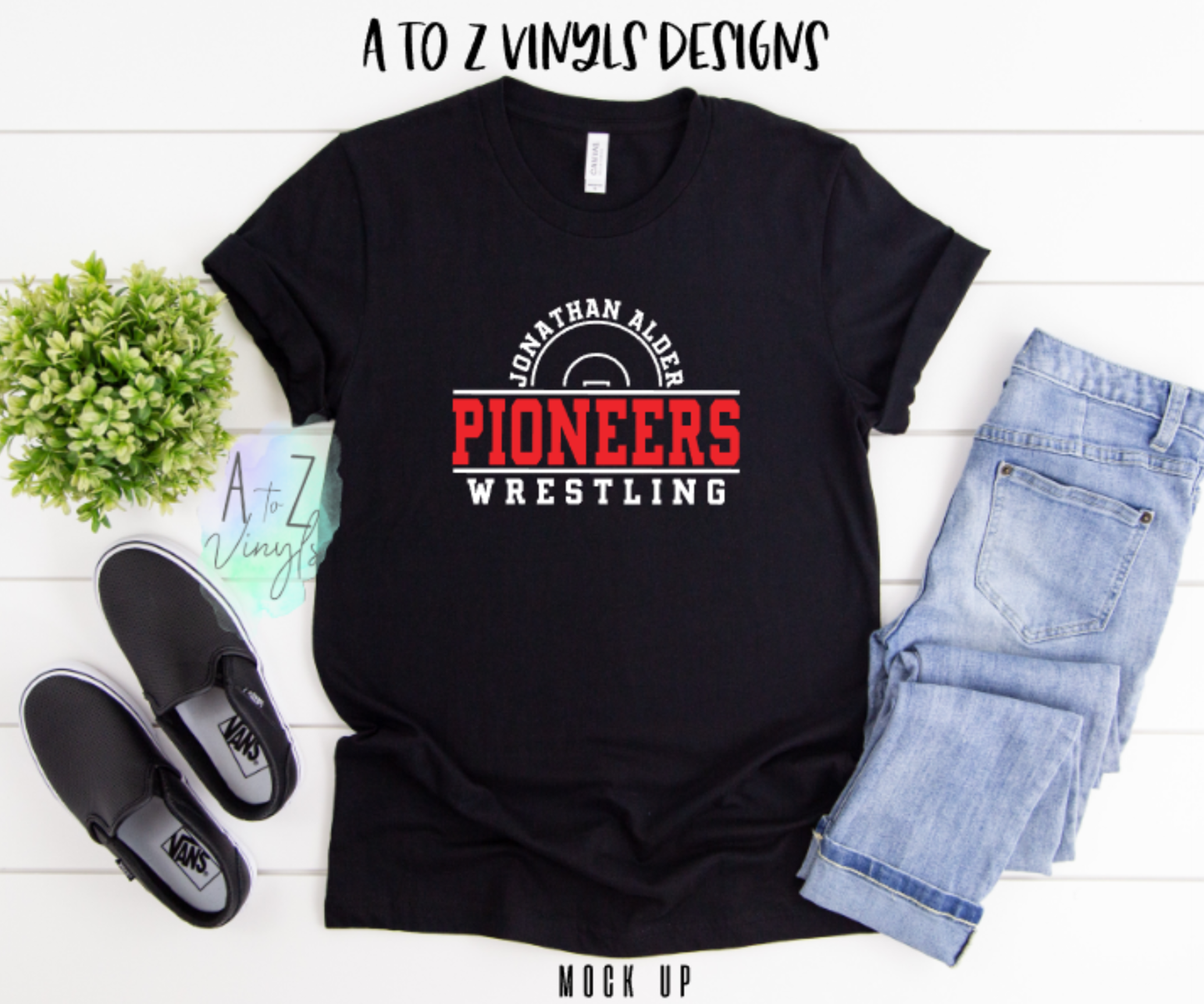 Adult Unisex Black - Jonathan Alder Pioneers Wrestling