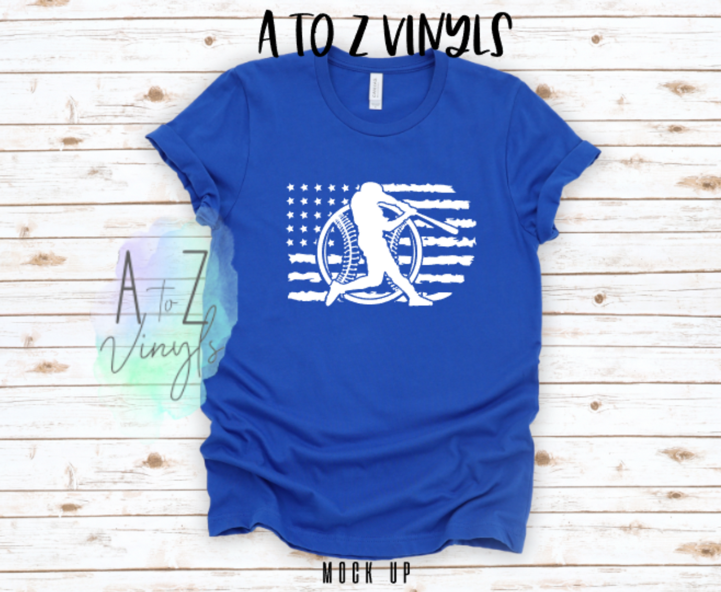 Adult Unisex Royal- Flag Baseball player design 4