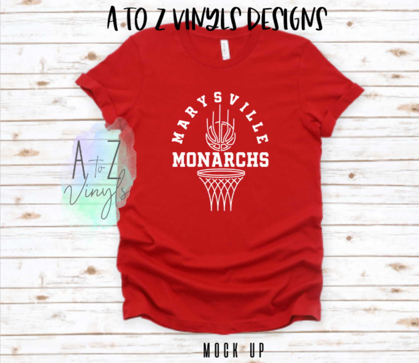 Adult Unisex red- Marysville Monarch Basketball