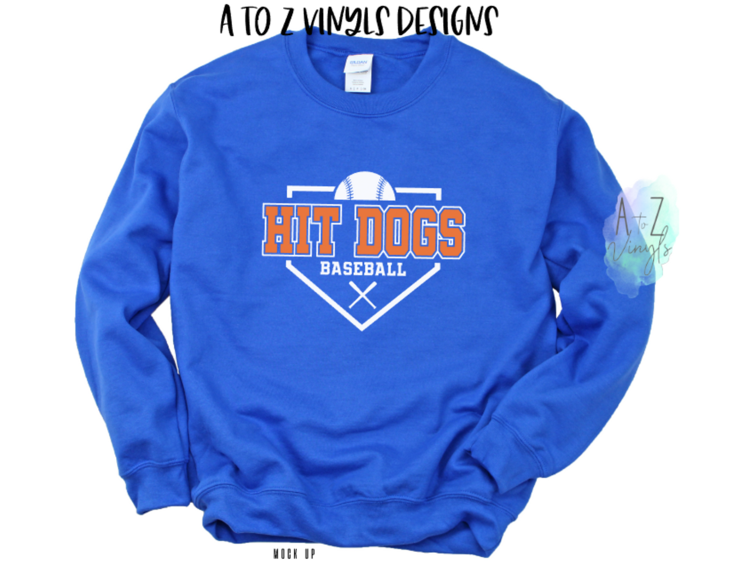 Adult Royal Sweatshirt- Hit Dogs Baseball/Softball