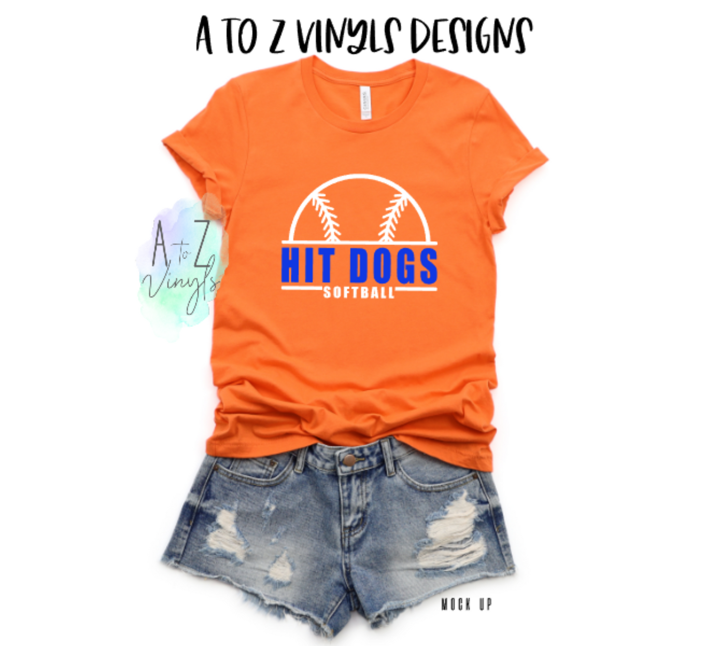 Adult Unisex Orange- Hit Dogs softball/baseball