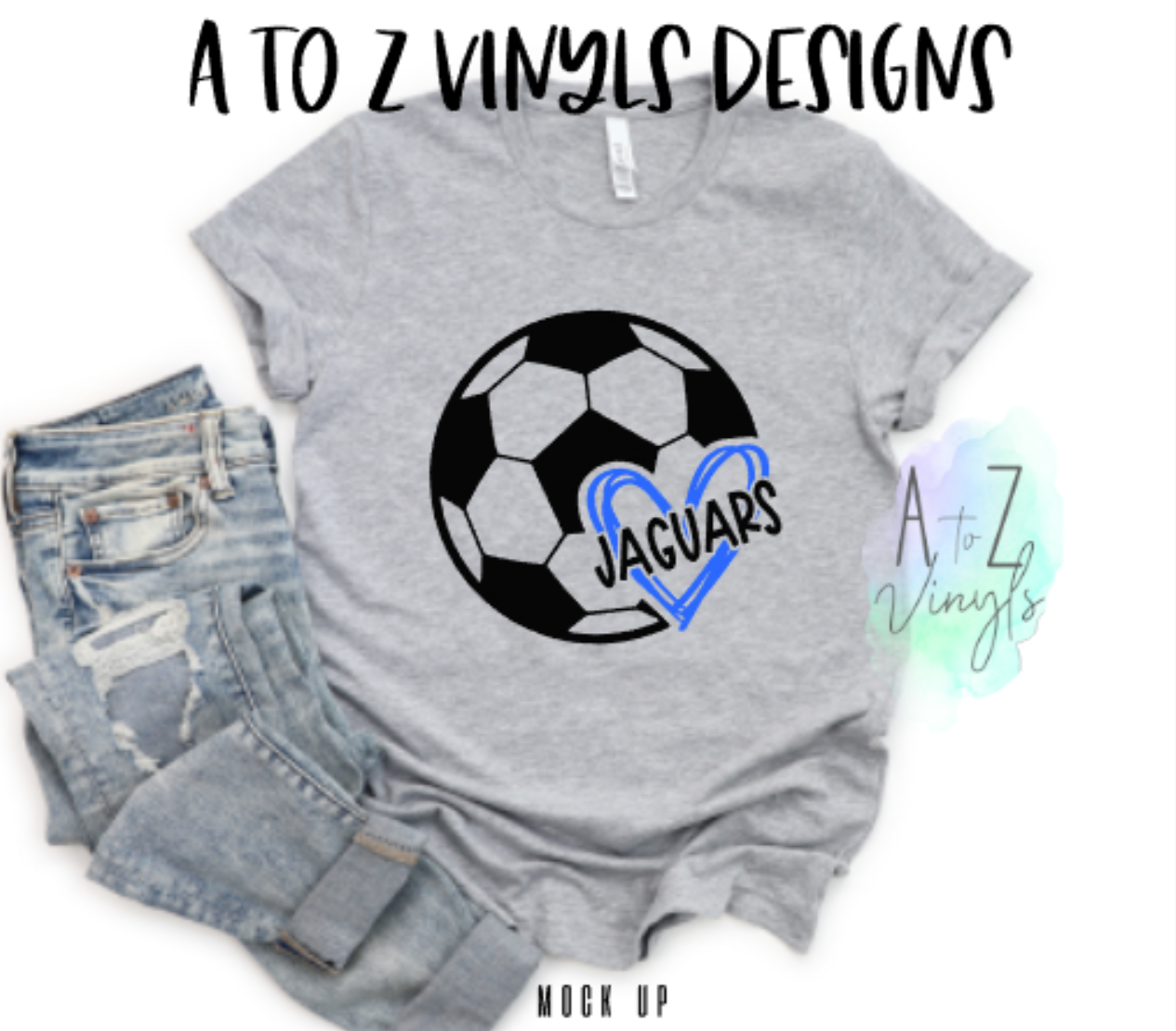 Adult Unisex Light grey- Heart Jaguars Soccer