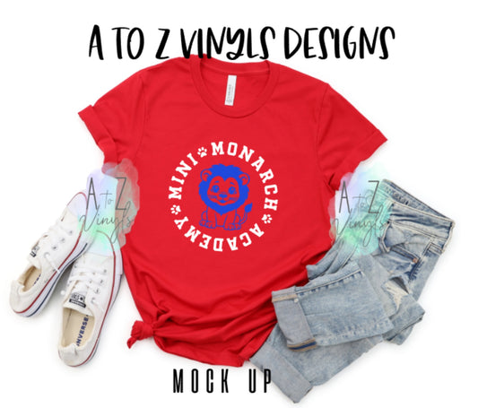 Adult Unisex Red tee- Mini Monarch Academy 2