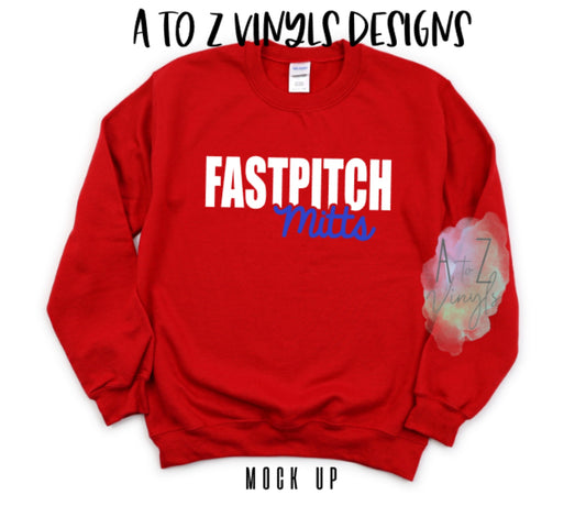 Adult Red Sweatshirt- Fastpitch Mitts