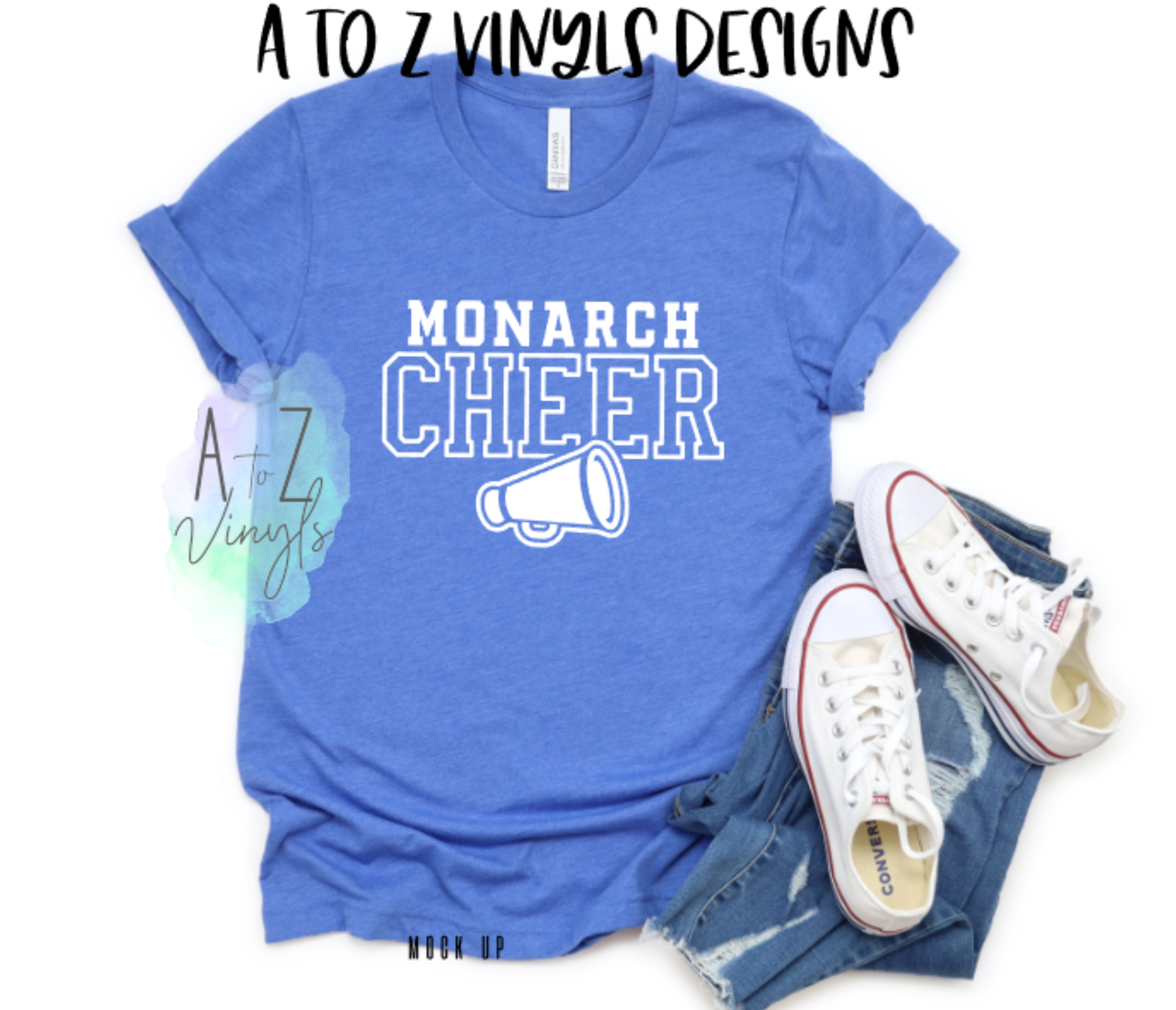 Adult Unisex heather royal tee- Monarch Cheer