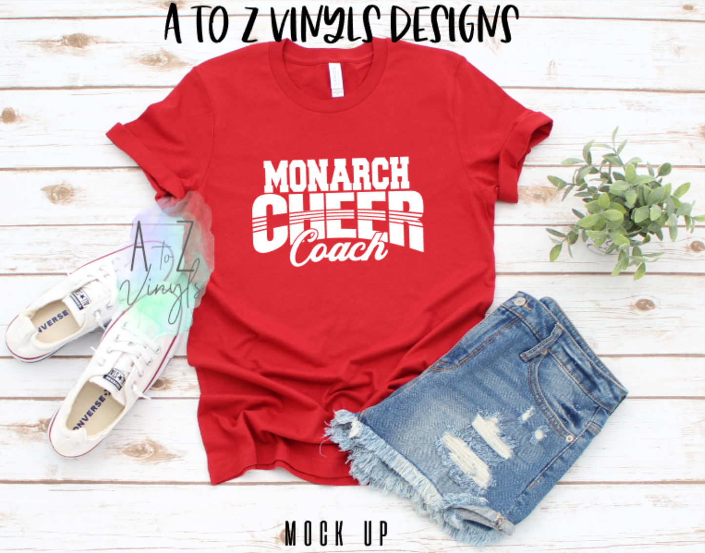 Adult Unisex red- Monarch Cheer Coach