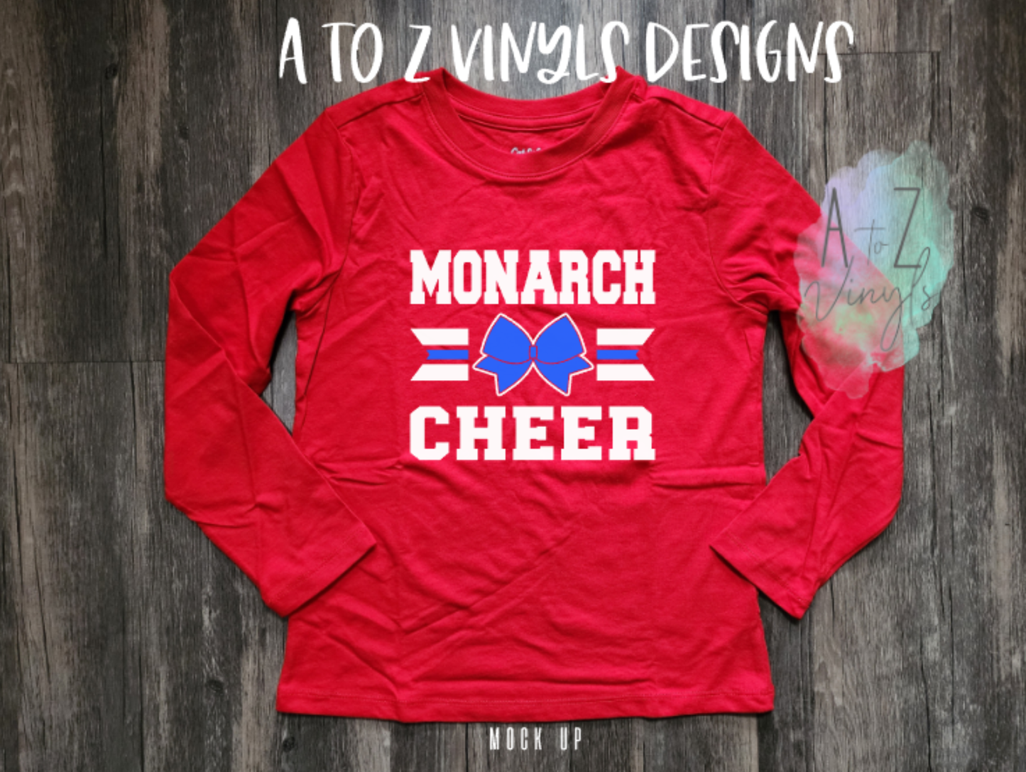 Youth Red Long Sleeve tee- Monarch Cheer