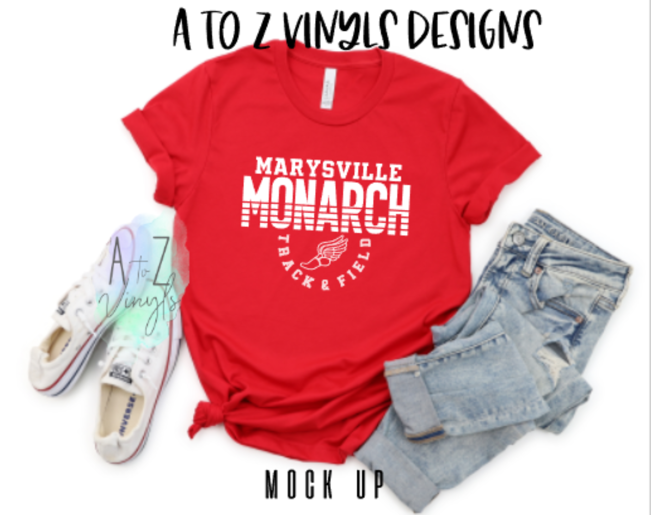 Adult Unisex red- Marysville Monarch track & Field