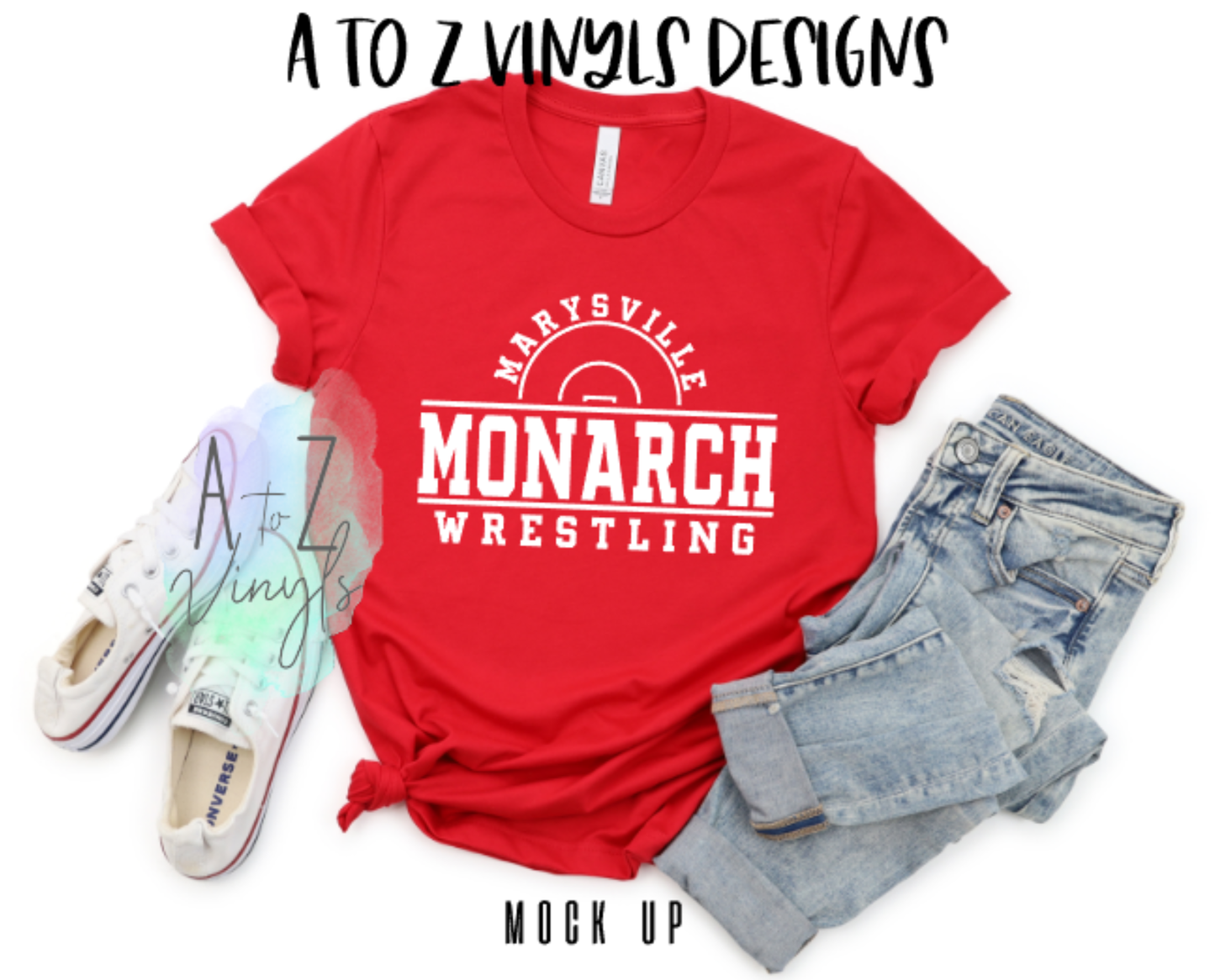 Adult Unisex Red- Marysville Monarch Wrestling