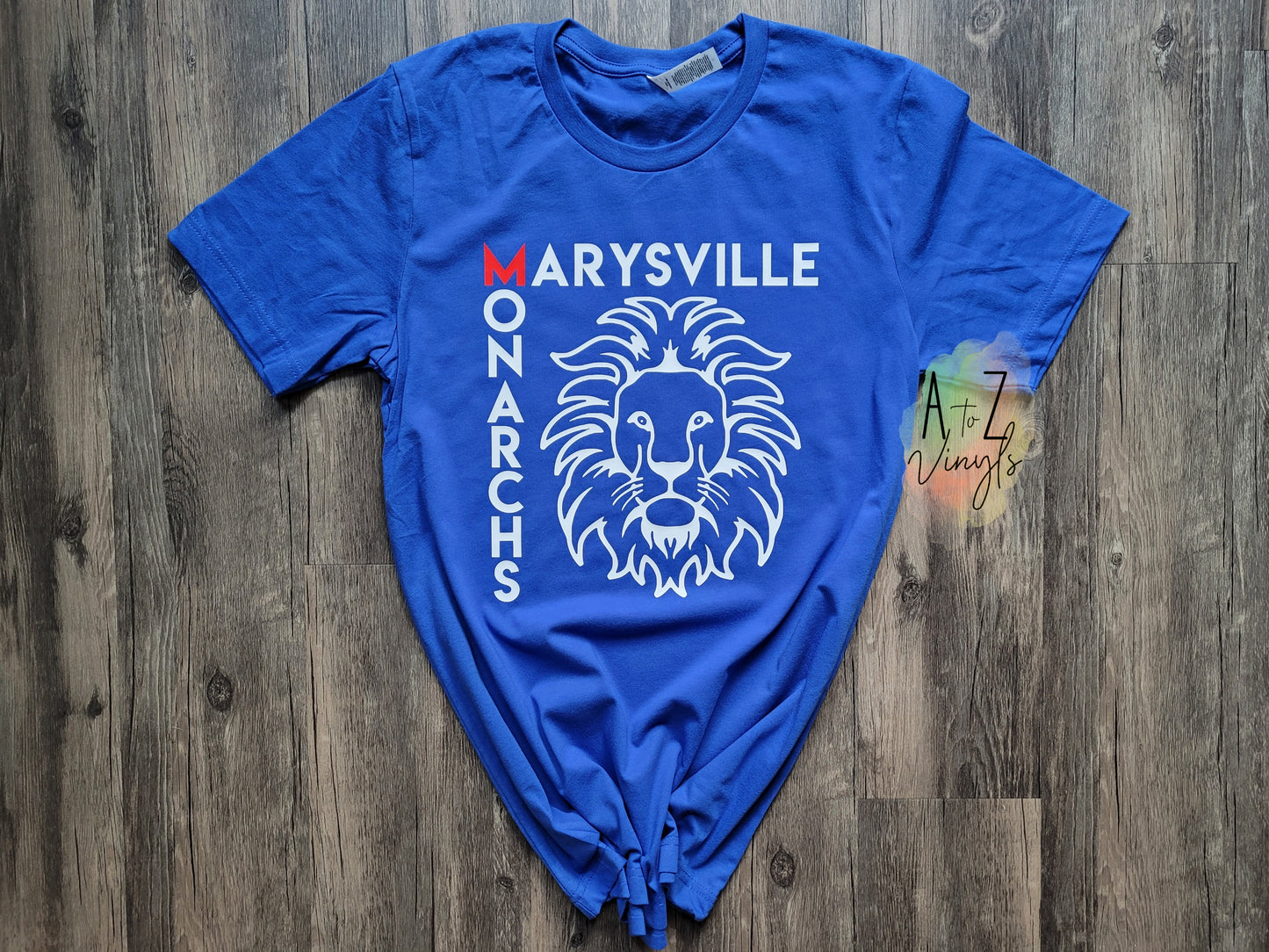 Adult Unisex Royal blue- Marysville Monarchs Lion