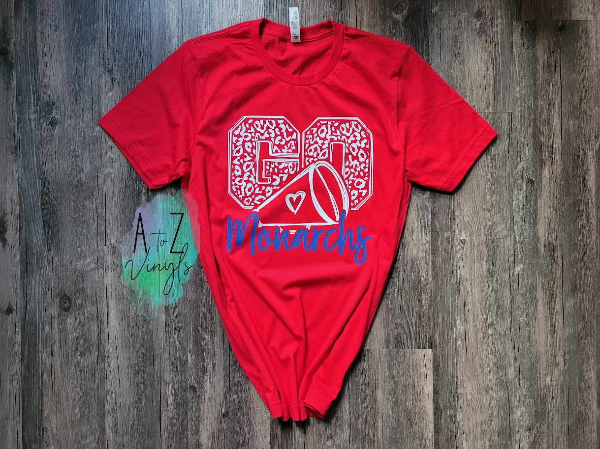 Adult Unisex Red- Go Monarchs Cheer