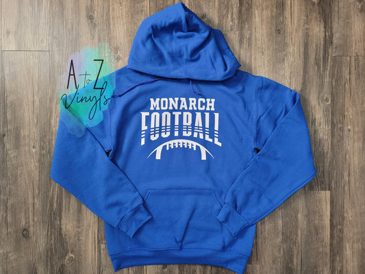 Youth Royal Blue Monarch football hoodie