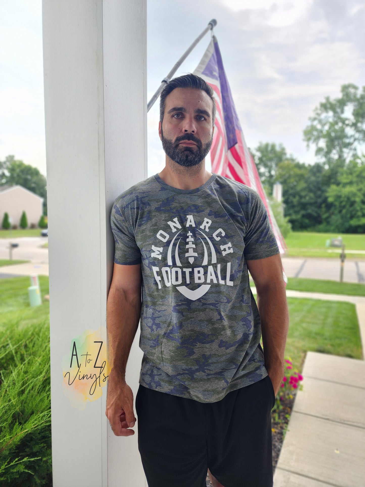 Adult Camo Monarch Football Tees