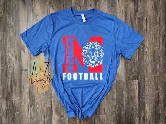 Adult Unisex heather royal blue - Monarch M lion football