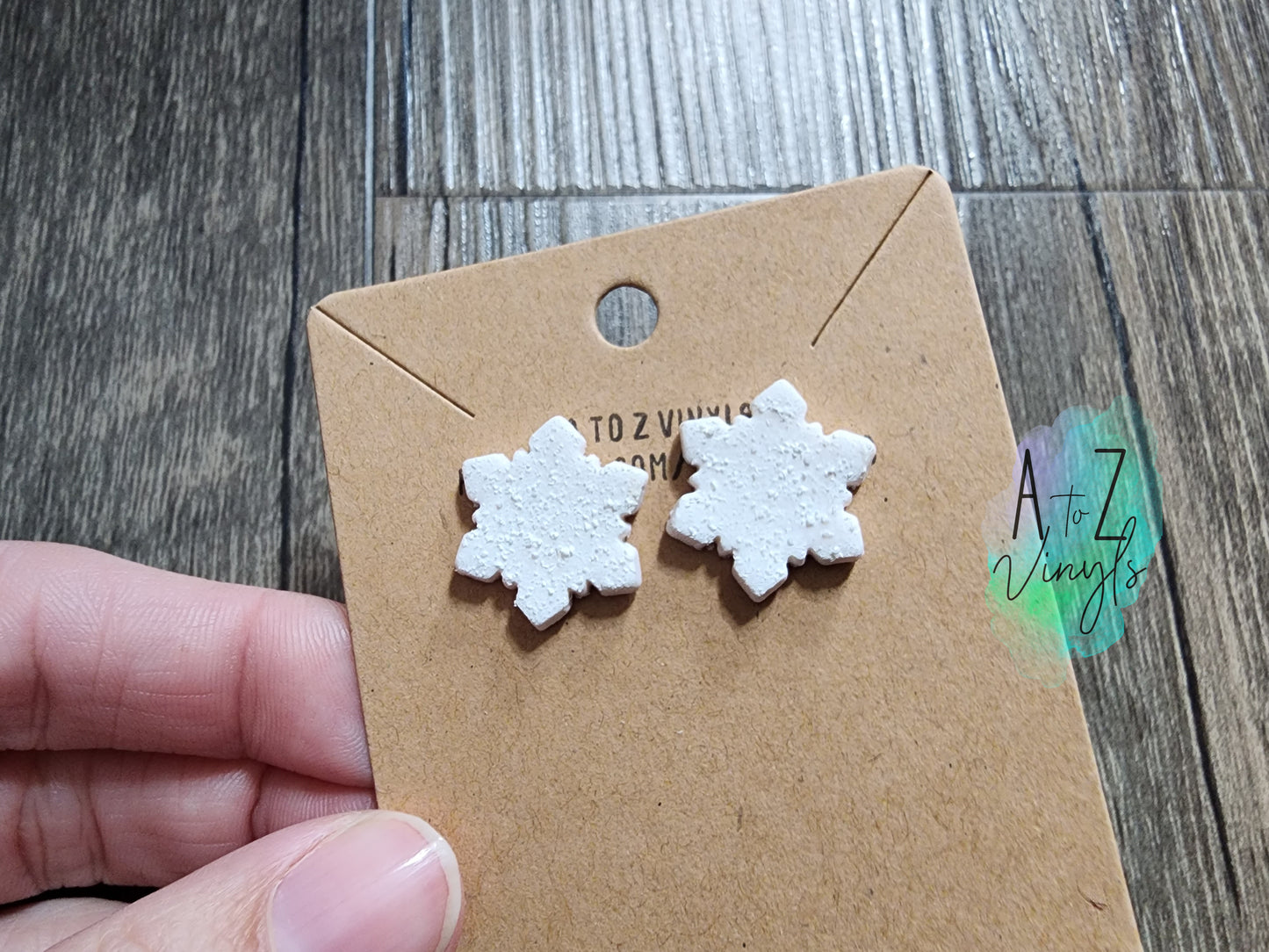 Studs- Textured snowflakes