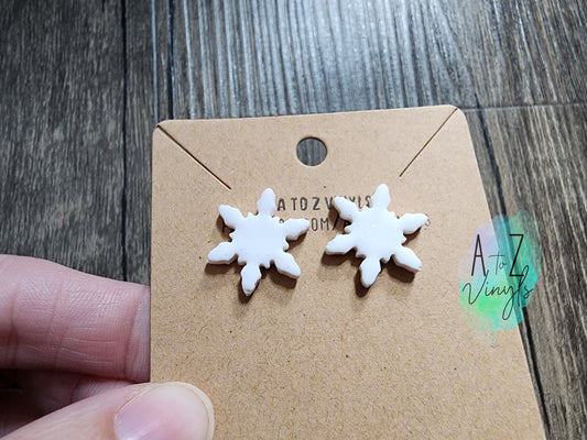 Studs- glitter snowflakes