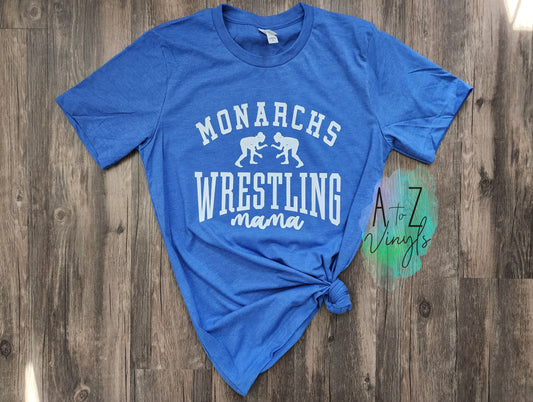 Adult Unisex Heather royal- Girls Monarchs Wrestling mama