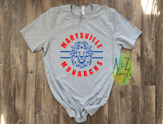 Adult Unisex light grey- Marysville Monarchs