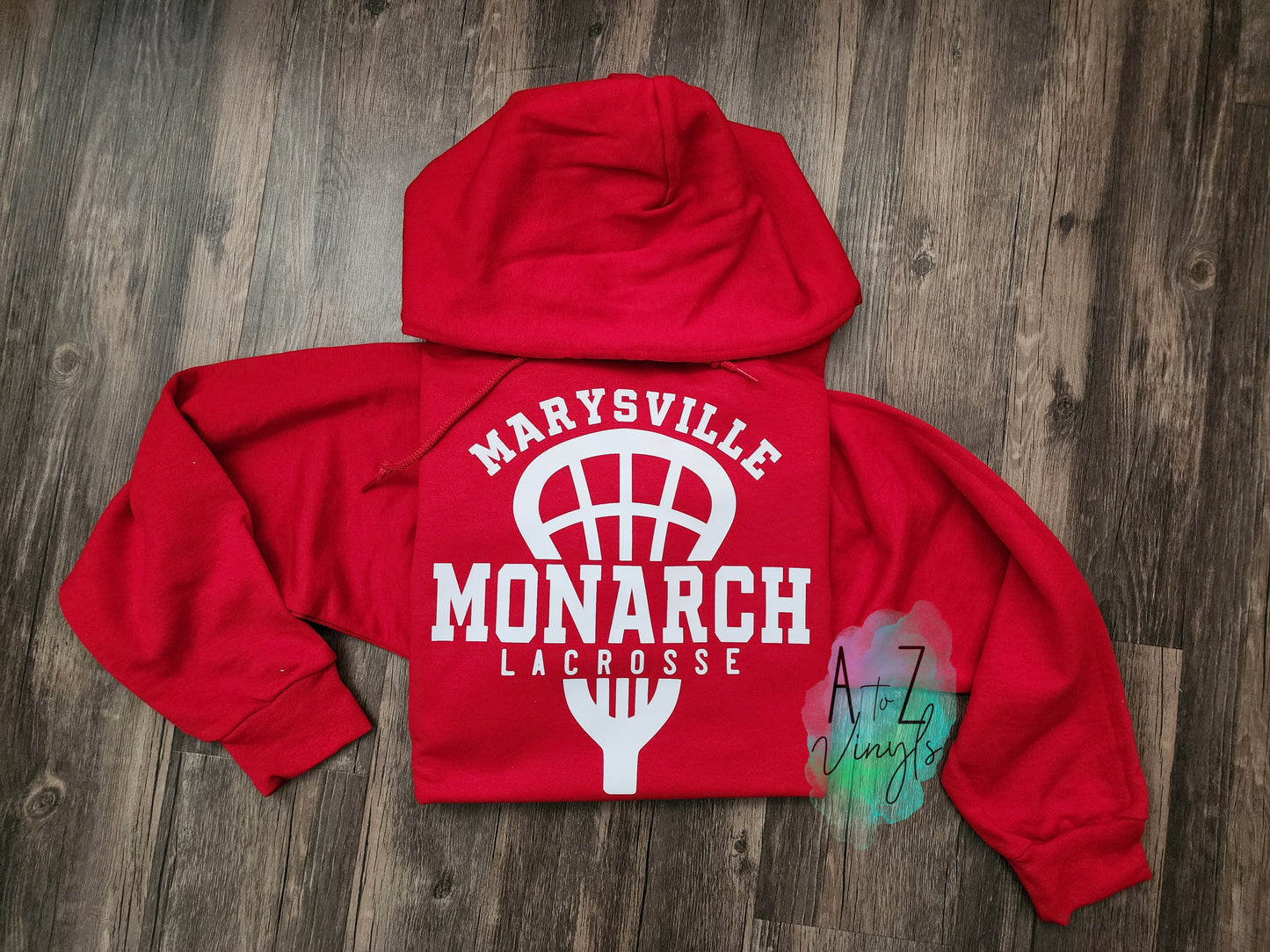 Adult Red hoodie- Monarch Lacrosse