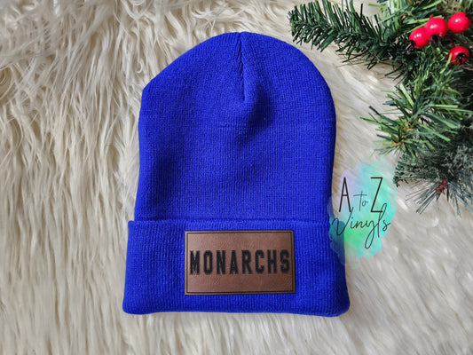 Beanie blue- Monarchs Leatherette