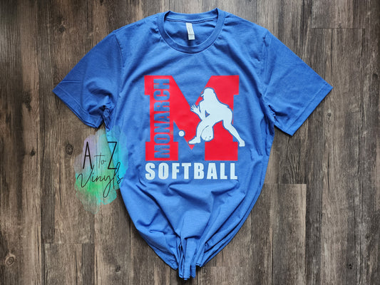 Adult Unisex heather Royal- Monarch softball