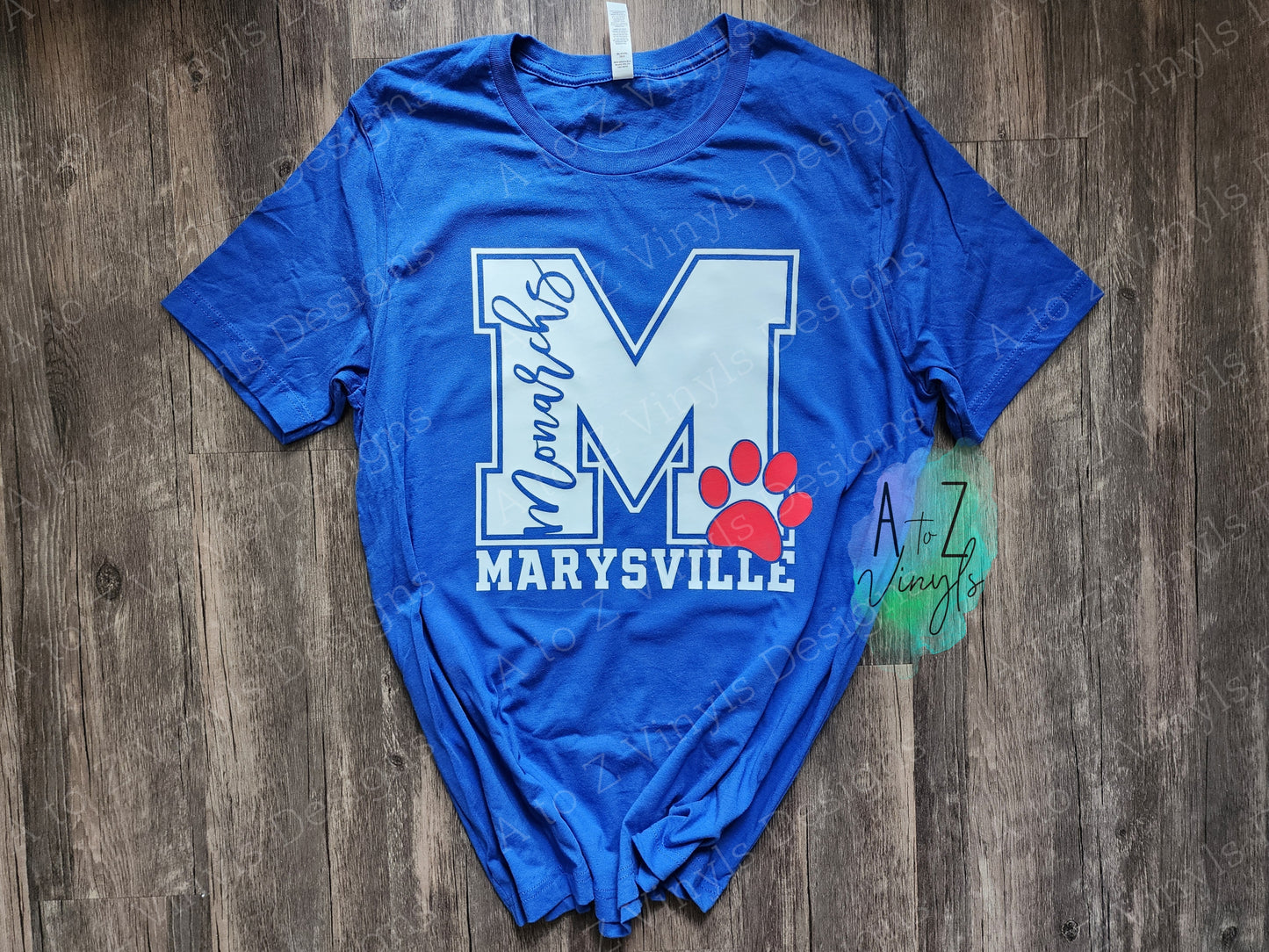 Adult Unisex Royal- Monarchs Marysville big M with paw