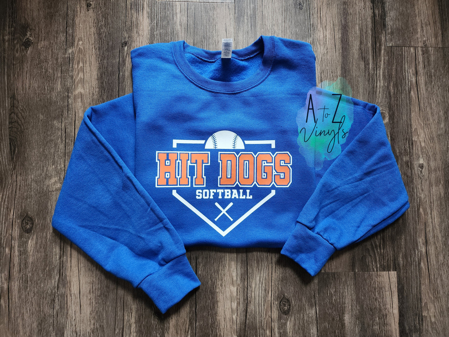 Adult Royal Sweatshirt- Hit Dogs Baseball/Softball