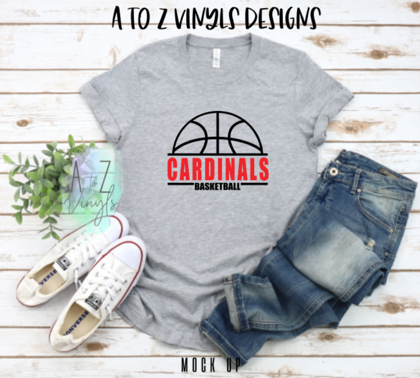 Adult Unisex light grey- Cardinals Basketball