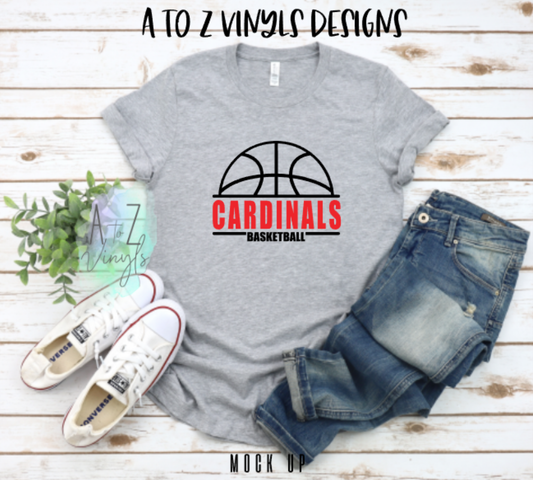 Adult Unisex light grey- Cardinals Basketball