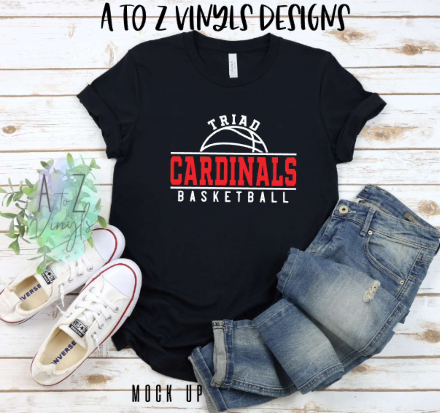 Adult Unisex Black- Triad Cardinals Basketball