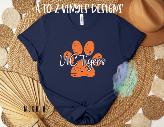 Adult Unisex  - UC Tigers distressed Paw