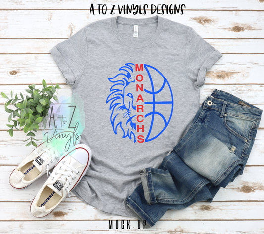 Adult Unisex Light grey- Monarchs Basketball lion