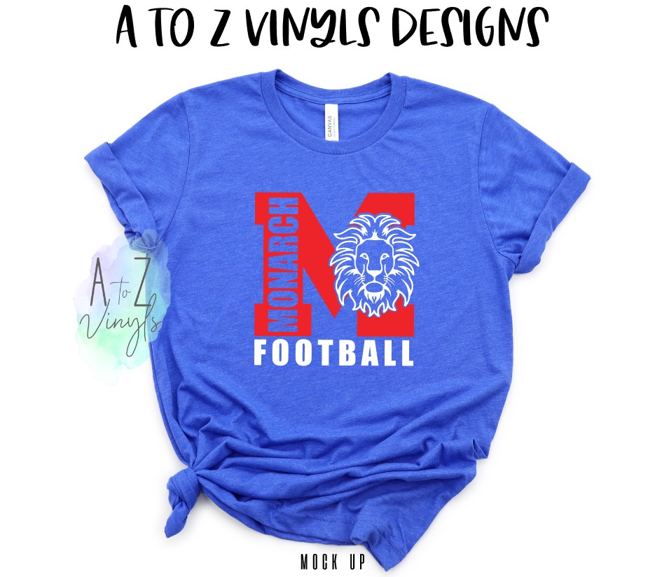 Adult Unisex heather royal blue - Monarch M lion football