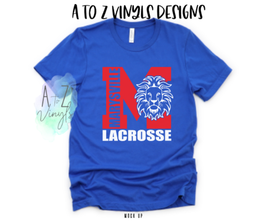 Adult Unisex Royal- Marysville Lacrosse Big M lion