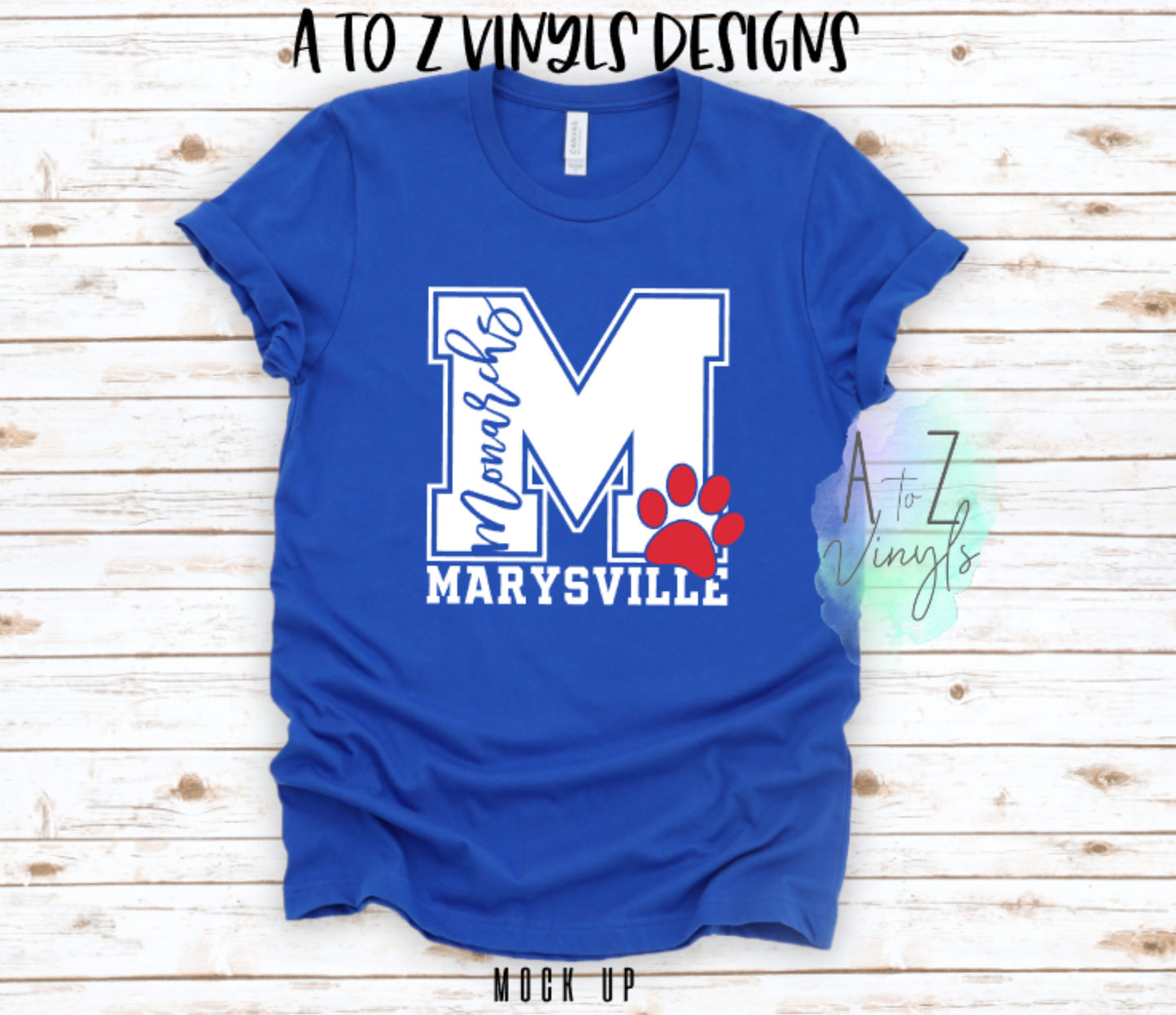 Adult Unisex Royal- Monarchs Marysville big M with paw