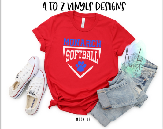 Adult Unisex Red- Monarch softball