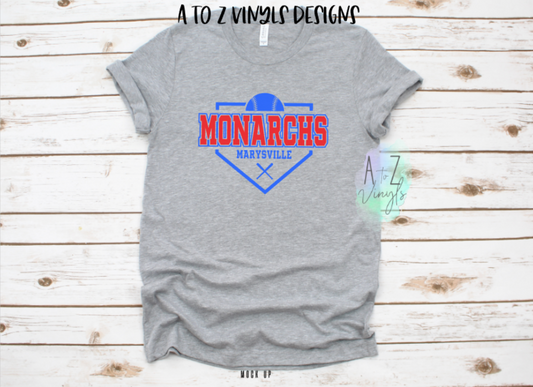 Adult Unisex light grey- Monarchs baseball