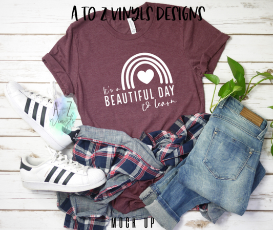 Adult Unisex Heather Maroon- It's a beautiful day to learn